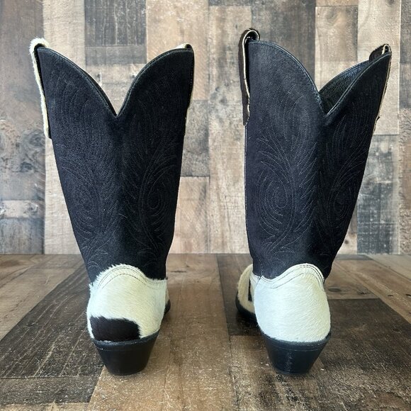 Code West By Dan Post Vintage Hair On Hide Cowboy Boots Mens 8.5 M - Picture 7 of 12